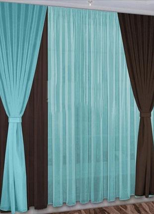 Комплект готовых штор и тюли