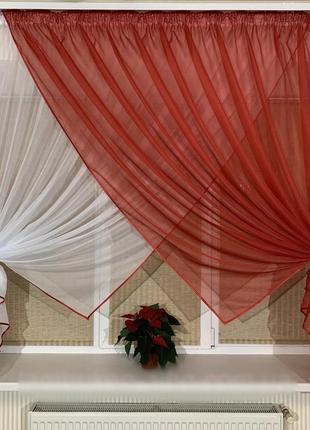 Комплект на кухню, цвет белый и бордовый