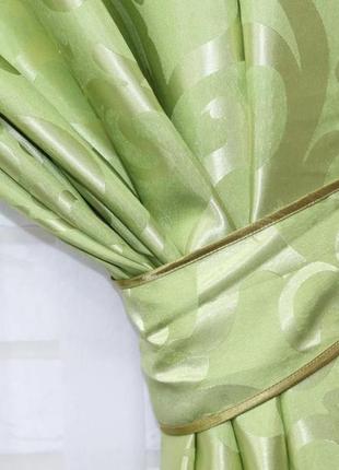 Жакардова тканина для штор, зелений