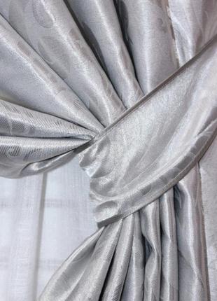 Шторна тканина блекаут, колекція "лілія". колір сірий3 фото