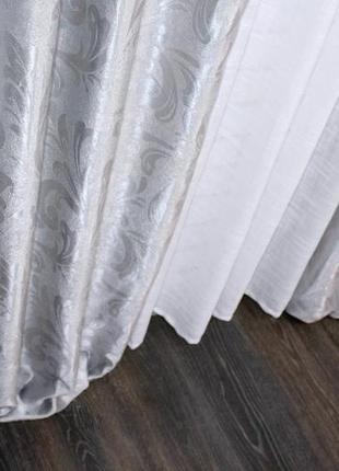 Шторна тканина блекаут, колекція "лілія". колір сірий4 фото