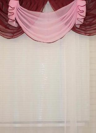 Ламбрекен 3 м "юлианна" бордового цвета