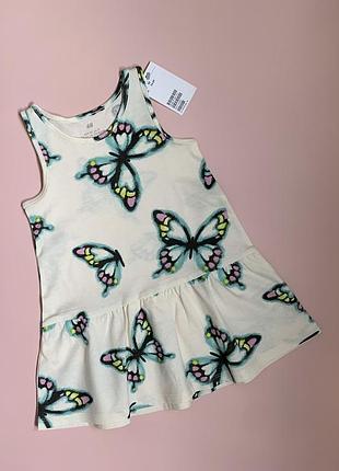 Н&м красивий літній трикотажний сарафан (плаття) 1,5-2, 2-4, 4-6 років