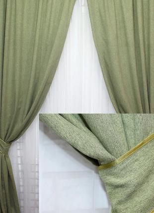 Світлонепроникна тканина блекаут "амелі" висота 2.7 м. колір зелений4 фото