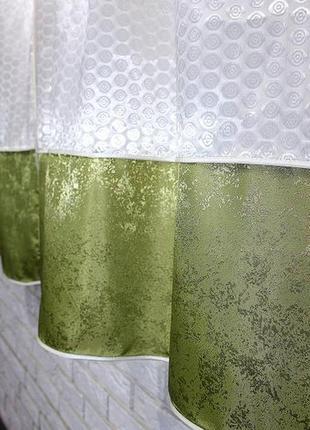 Комплект кухонні шторки з підв'язками. колір: сірий з венге