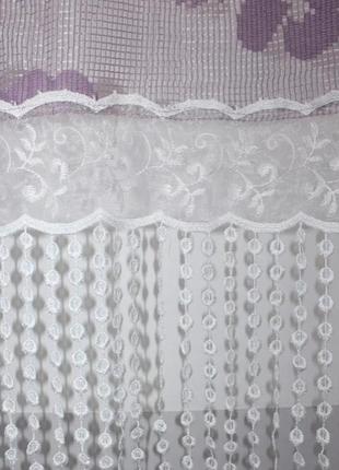 Арка (285х185см) з макраме. колір лавандовий з білим2 фото