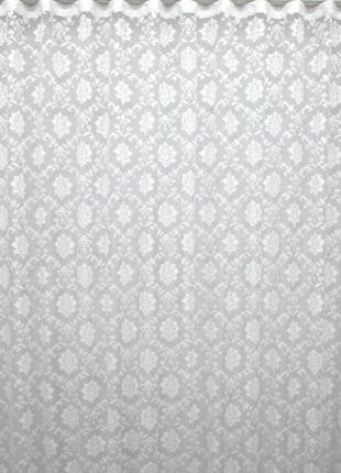 Тюль жакард, колекція "розалія". колір білий2 фото