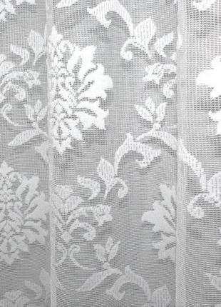 Тюль жакард, колекція "розалія". колір білий9 фото