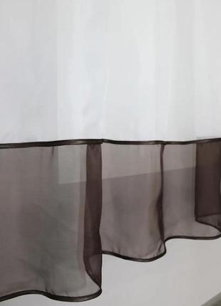 Кухонний (200х165см) комплект тюль з ламбрекеном. колір венге з білим2 фото