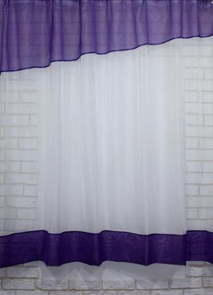 Тюль в кухню, 047к цвет фиолетовый