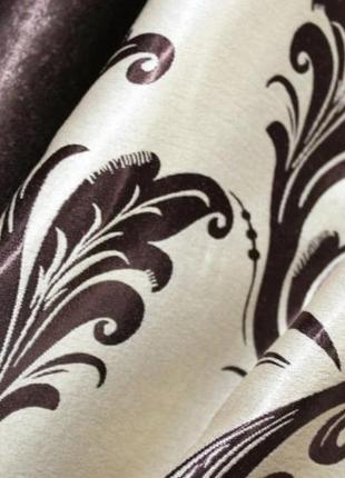 Комбіновані (1,5х2,5м) штори з тканини блекаут-софт. колір коричневий з бежевим3 фото