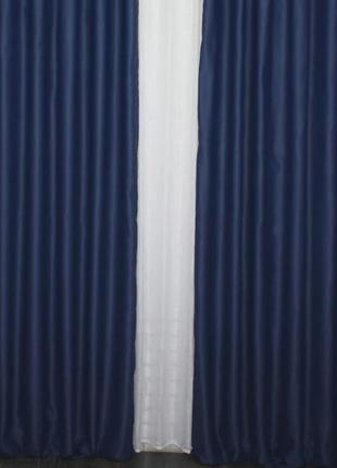 Комплект (2шт. 1,5х2,7м.) штор из ткани блэкаут "fusion dimout". цвет синий2 фото