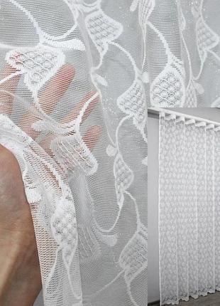 Тюль з жакарду. колір білий