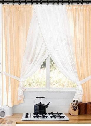 Комплект на кухню, персиковий з білим