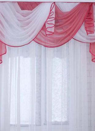 Ламбрекен на карниз 2 метра, цвет малиновый