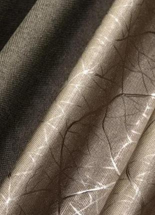 Комбіновані (2шт. 1,5х2,7м) штори з тканини льон-блекаут. колір коричневий з темно-бежевим2 фото