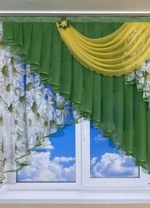 Тюль ламбрекен в дитячу, на кухню