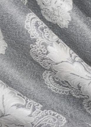 Штори (2шт. 1,5х2.7м) із щільної тканини льон, колекція корона марія". колір сірий з молочним9 фото