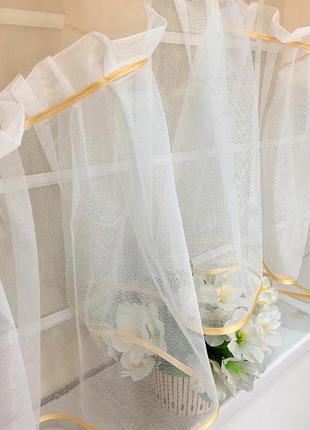 Тюль-арка для кухни "зефир", цвет персиковый