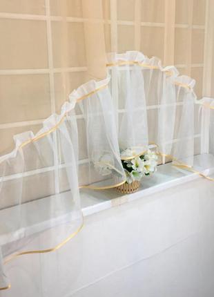 Тюль-арка для кухни "зефир", цвет персиковый