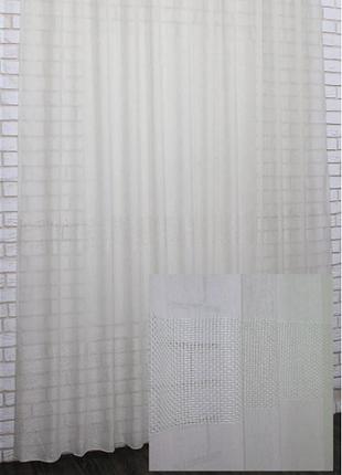 Тюль льон смуга сітка, колекція "мадрид". колір бежевий