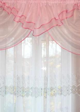 Ламбрекен на карниз 2 метра, цвет розовый