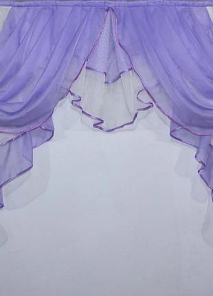 Ламбрекен на карниз 2 метра цвет сиреневый и молочный 107л