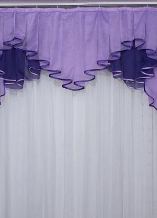Ламбрекен на карниз 1.5 метра 093л, цвет фиолетовый