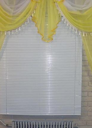 Комплект ламбрекен зі шторами на карниз 3м. №28. колір жовтий.