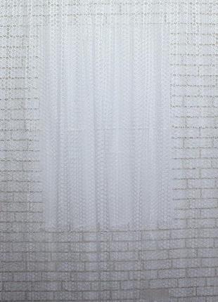 Тюль сетка, цвет белый, код 614т2 фото
