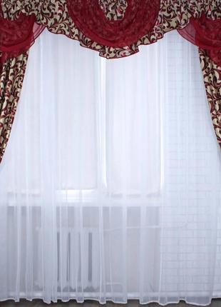 Комплект шторы с ламбрекеном на карниз 3м из ткани блекаут