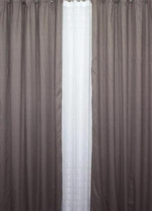 Комплект (2шт. 1,5х2,7м) штор із тканини мікровелюр petek. колір какао8 фото