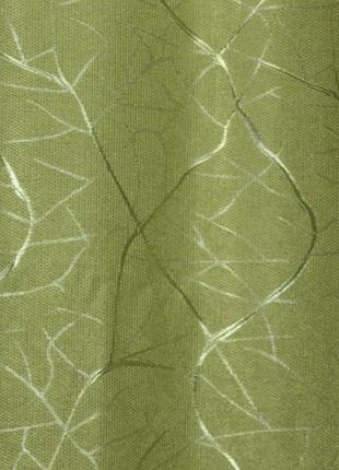 Шторна тканина льон блекаут рогожка, колекція "савана". колір оливковий1 фото