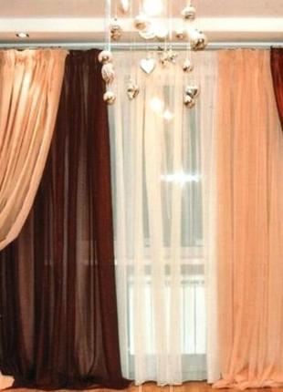 Комплект из шифона "інь янь" цвет бордовый с золотистым