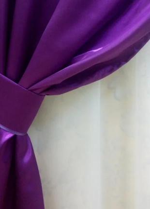 Комплект ламбрекен зі шторами "стіла" на карниз 3 м, колір фіолетовий4 фото