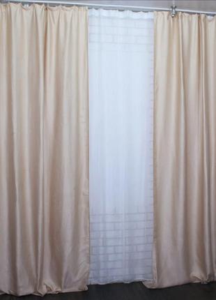Комплект готовых штор из ткани лён3 фото