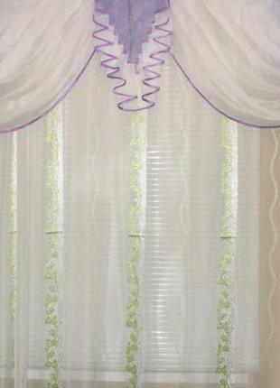 Ламбрекен 3 м "даная" сиреневого цвета