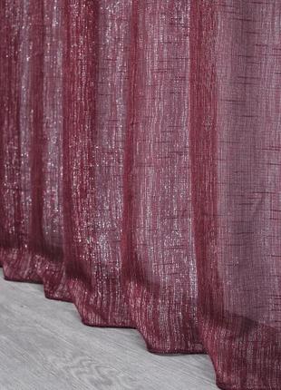 Тюль батист з люрексовою ниткою. колір бордовий3 фото