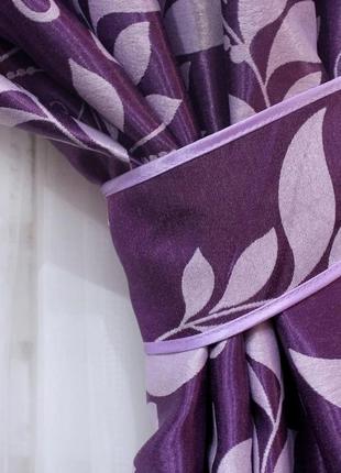 Комплект готовых штор блэкаут, цвет фиолетовый (1.5*2.8 - 2 шт)2 фото