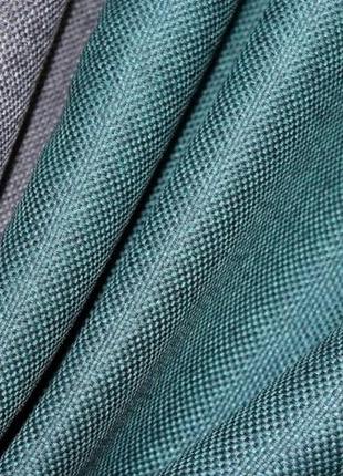 Комбіновані штори з тканини льон-блекаут. колір бірюзовий з сірим7 фото