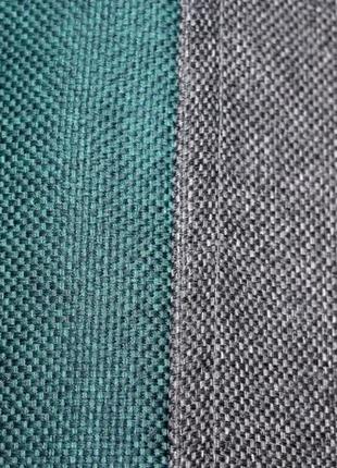 Комбіновані штори з тканини льон-блекаут. колір бірюзовий з сірим4 фото