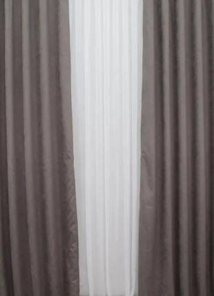 Шторна тканина мікровелюр sparta. колір світле какао