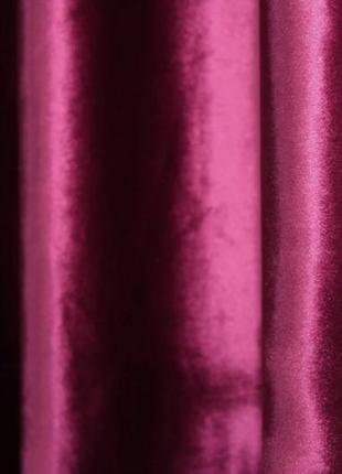 Комплект (2шт. 1,5х2,8м) штор из ткани велюр. цвет бордовый