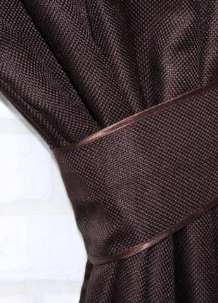 Шторная ткань, колекция блекаут "льон мешковина", цвет венге. код 291ш4 фото