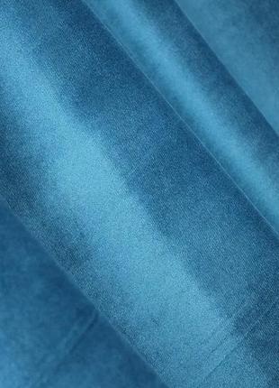 Комплект штор  (2шт. 1,5х2,75м) із тканини велюр. колір морської бірюзи6 фото