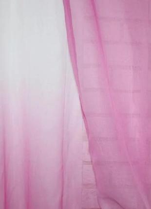 Комплект штор из батиста "омбре" цвет розовый с белым5 фото