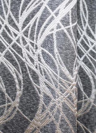 Тканина льон рогожка, колекція "корона марія". колір сірий з золотистим1 фото