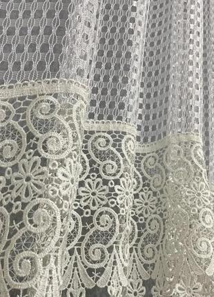 Арка сітка на кухні, балкон. з макраме. колір білий з молочним