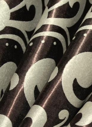 Штори (2шт. 1.5х2.7м) з тканини блекаут-софт. колір коричневий з бежевим6 фото