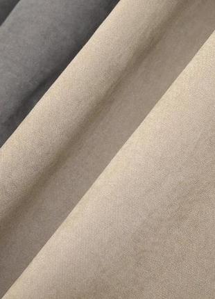 Щільні комбіновані штори (2шт.1,5х2,8м) мікровелюр. колір какао з бежевим5 фото